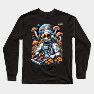 Psychedelic Dj Astronaut - Catsondrugs.com - astronaut, space, stars, galaxy, nasa, cool, planets, funny, universe, astros, astronomy, trippy, surreal, asteroidday, planet Scale Long Sleeve T-Shirt